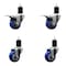 Service Caster 3'' Blue Poly Swivel 1-3/4'' Expanding Stem Caster Set 2 Total Lock Brakes, 4PK SCC-EXTTL20S314-PPUB-BLUE-2-S-2-134 - alternate 1